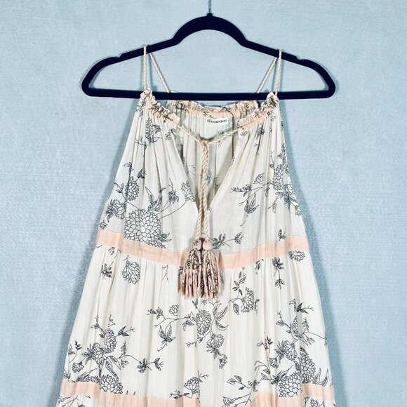 Ulla Johnson Dress Womens L Beige Cotton Tiered Maxi Cottage - Picture 3 of 12